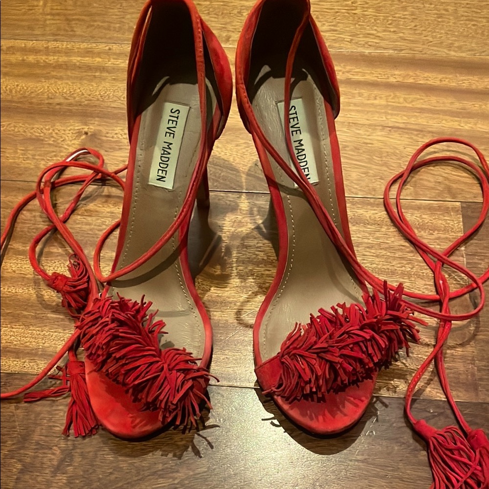 Steve Madden Women's Red Fringe Sandals